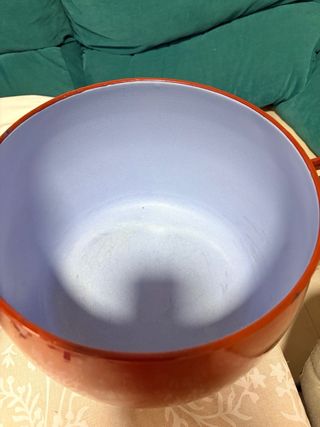 Olla grande 40cm metal antigua roja