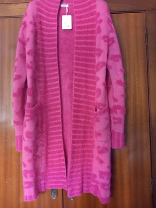 Chaqueta de punto rosa talla única