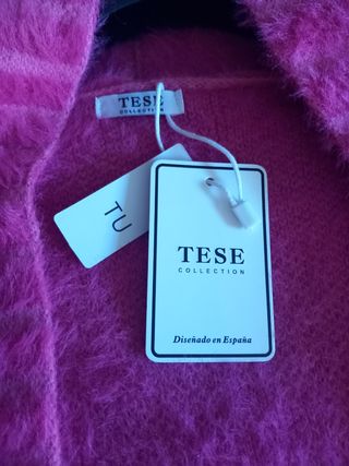 Chaqueta de punto rosa talla única