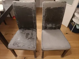 Juego de 2 sillas de comedor beige