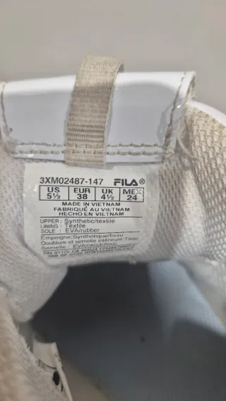 Zapatillas Fila Blancas y Azules Talla 38