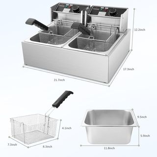 Friggitrice Doppia Inox 12L 3400W