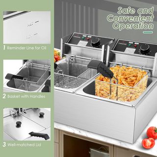 Friggitrice Doppia Inox 12L 3400W