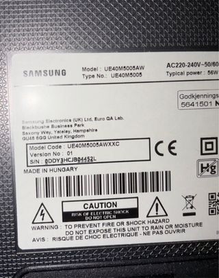 Televisor Samsung Negro (No Smart TV)