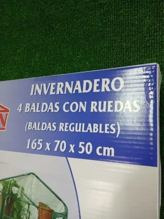 Invernadero 4 Baldas con ruedas 70x50x165cm