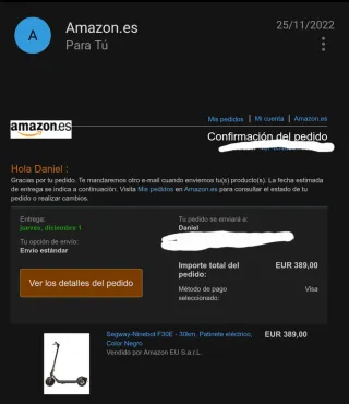 Patinete Ninebot F30E (fallo motor)