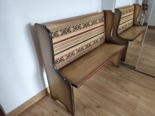 Banco de madera 1,20m con diseño