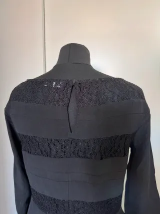 Abito Max&Co Seta Nero Pizzo Taglia S