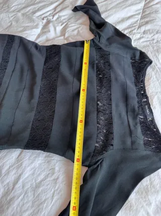 Abito Max&Co Seta Nero Pizzo Taglia S