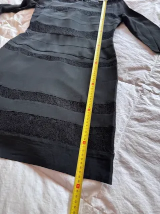 Abito Max&Co Seta Nero Pizzo Taglia S