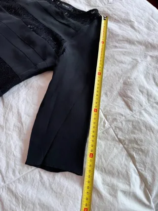 Abito Max&Co Seta Nero Pizzo Taglia S