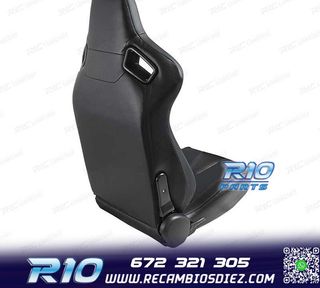 ASIENTO DEPORTIVO SEMI BAQUET ESTILO RS CUERO NEGRO