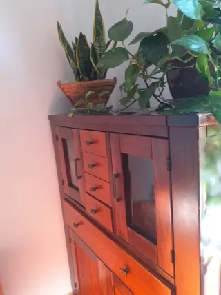 Mueble de madera con puertas y cajones