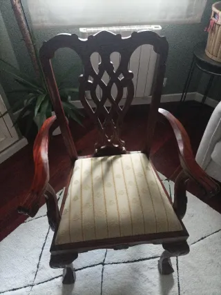 Sillón Chippendale caoba