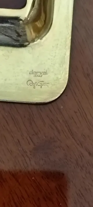 Vassoio anni 70/80 dorato in lucito tartarugata