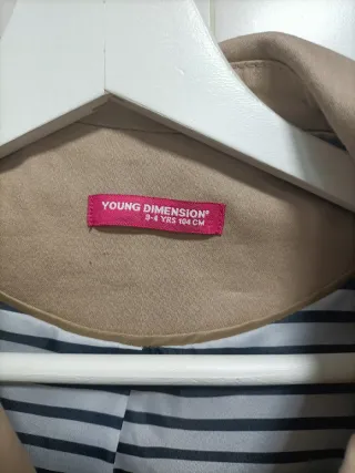 Gabardina Niña YOUNG DIMENSION Beige Talla XS