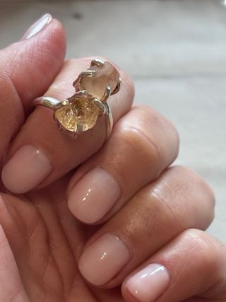 Anillo Plata Ajustable Citrino Natural