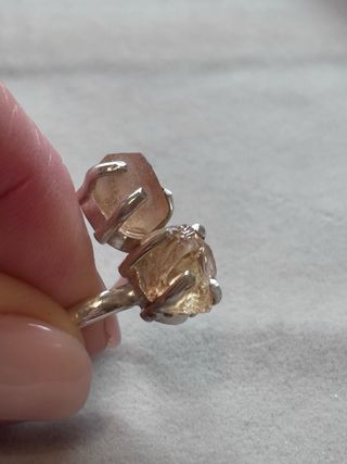 Anillo Plata Ajustable Citrino Natural