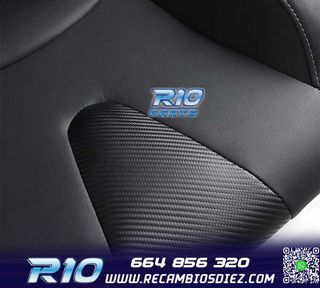 ASIENTO DEPORTIVO SEMI BAQUET ESTILO RS CUERO NEGRO