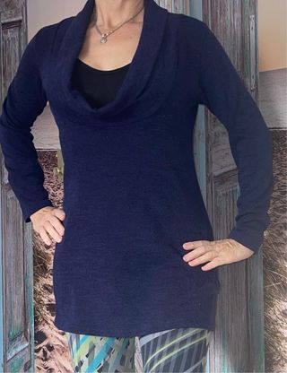 Blusón azul punto talla S/M