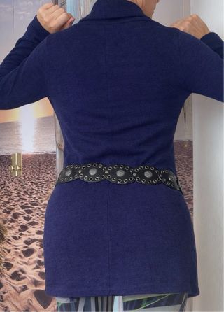 Blusón azul punto talla S/M