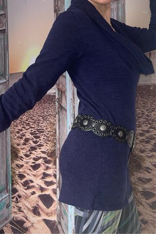 Blusón azul punto talla S/M