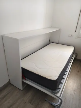 Cama abatible blanca 90 x 190