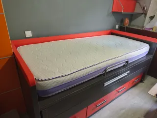 Cama nido de 2 camas + 4 cajones +2 estanterías