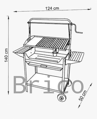 Barbacoa Premium Acero Inoxidable 140x50x124 cm TROIA CX BR - Orework