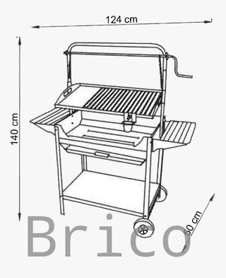 Barbacoa Premium Acero Inoxidable 140x50x124 cm TROIA CX BR - Orework