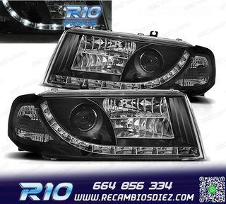 FAROS SKODA OCTAVIA 01-04 LUZ DIURNA LED FONDO NEGRO