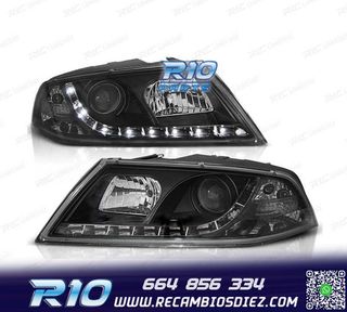 FAROS SKODA OCTAVIA 05-08 LUZ DIURNA LED FONDO NEGRO