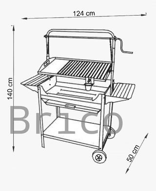Barbacoa Premium Acero Inoxidable 140x50x124 cm TROIA CX BR - Orework