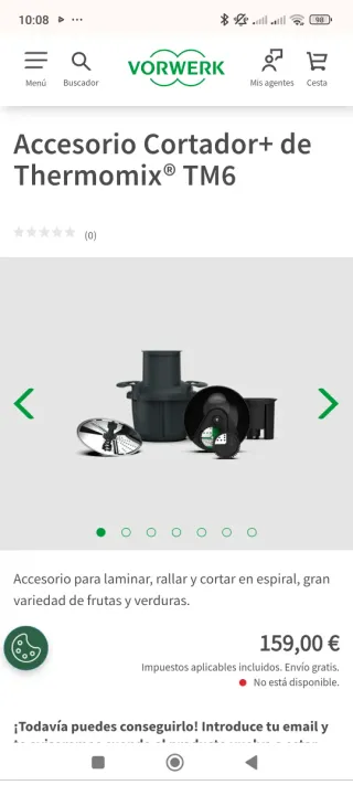 Cortador y Espiralizador Thermomix TM6/TM5