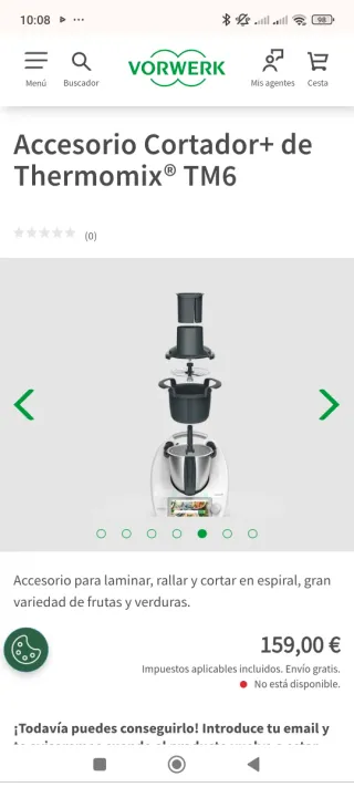 Cortador y Espiralizador Thermomix TM6/TM5