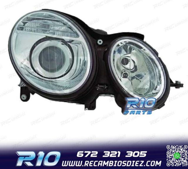FAROS MERCEDES CLASE E W211 02-06 LUPA FONDO CROMO
