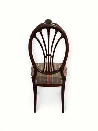 6 Sillas Luis XVI madera de Caoba y Tapizadas seda