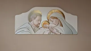 Capezzale Sacra Famiglia Legno avorio e Dorato