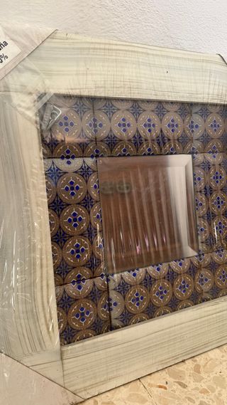 2 Espejos Decorativos Madera y Azulejo