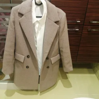 Abrigo Mango Lana Beige Nuevo