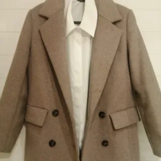 Abrigo Mango Lana Beige Nuevo