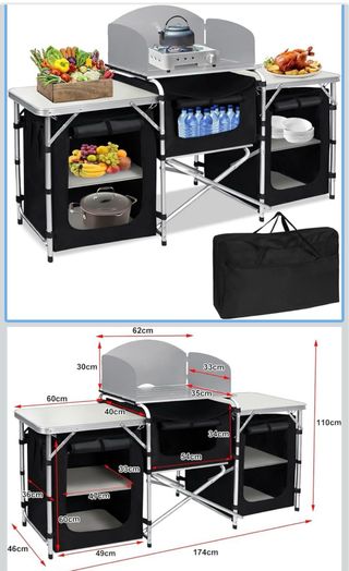 Hornilla Camping Campart 2 fuegos + mueble cocina
