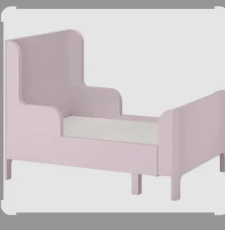 Cama infantil extensible rosa,  con colchón.