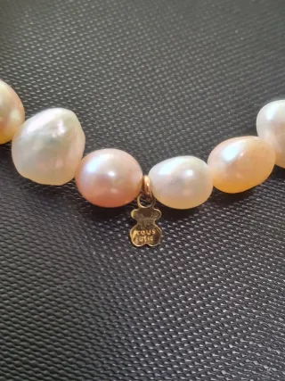 Pulsera Tous Perlas Rosas y Dorada