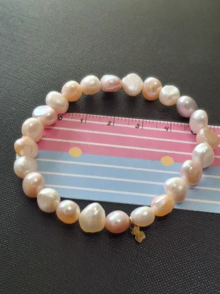 Pulsera Tous Perlas Rosas y Dorada