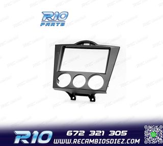 MARCO NEGRO BRILLO RADIO 2-DIN PARA MAZDA RX-8 03-08 AIRE AC