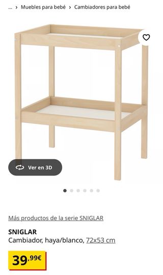 Cambiador bebé madera y colchoneta