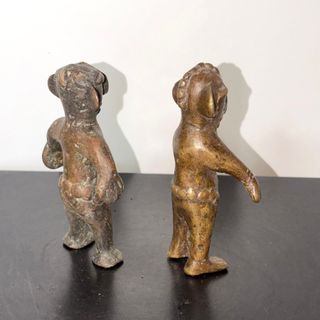 Coppia di statuine Tikar in bronzo - Camerun