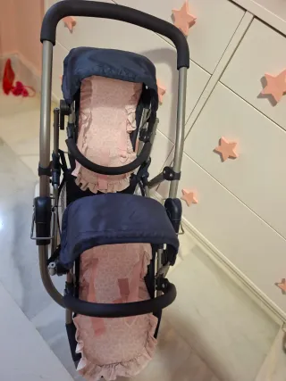 Carrito gemelar para muñecas