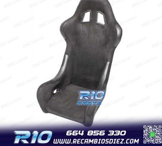 KIT ASIENTO BAQUET UNIVERSAL NEGRO ALCANTARA ESTILO EVO